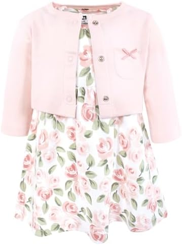Hudson Baby Infant and Toddler Girls Cotton Dress and Cardigan Set by HudsonBaby