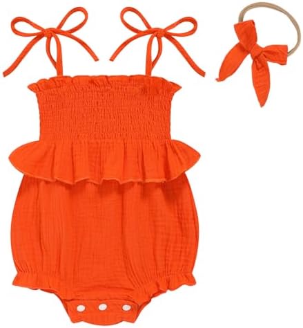 Baby Girl Romper Ruffle Newborn Girl Bodysuit Jumpsuit Baby Girl Clothes Outfit by ZOELNIC