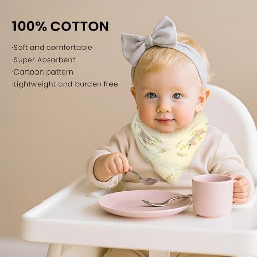 10pcs Soft & Absorbent Muslin Drool Bibs - Image 6