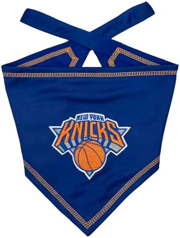 Pets First NBA New York Knicks TIE Bandana, Size Large/X-Large. Dog Bandana by PETSFIRST