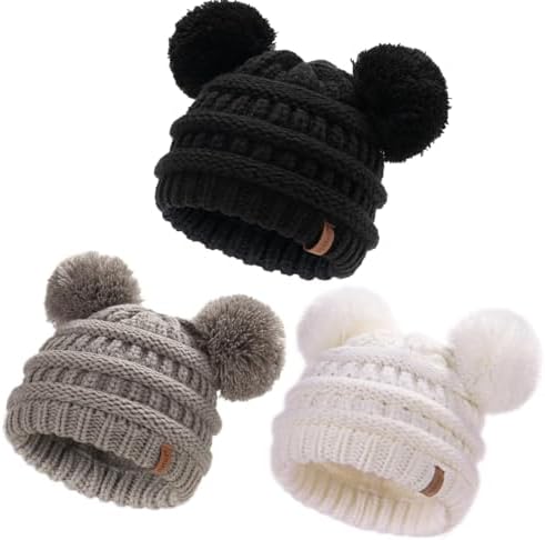 FURTALK Baby Winter Knitted Beanie Hat Soft Warm Pom Poms Toddler Skull Cap by FURTALK