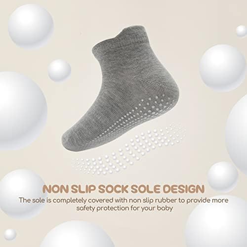 Aroveea Toddler Socks Non Slip Grip Ankle Baby 12 Pack - Image 5
