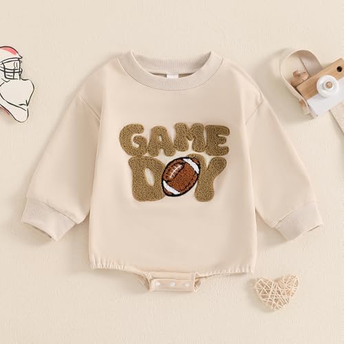 VISGOGO Newborn Infant Baby Boy Oversized Romper Sweater Bodysuits Coming Home - Image 2