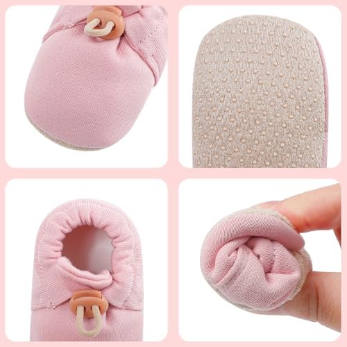 2 Pack Newborn Shoes Soft Sole Baby Sock Booties Drawstring Infant Boys Girls - Image 2