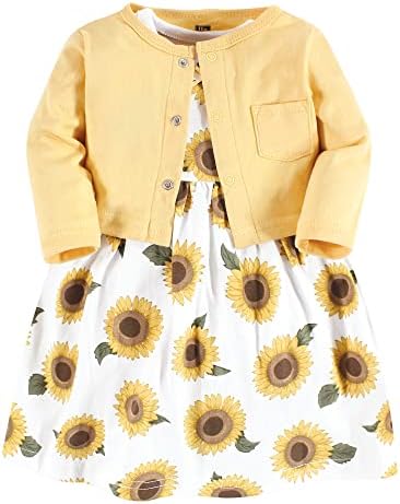 Hudson Baby Infant and Toddler Girls Cotton Dress and Cardigan Set by HudsonBaby