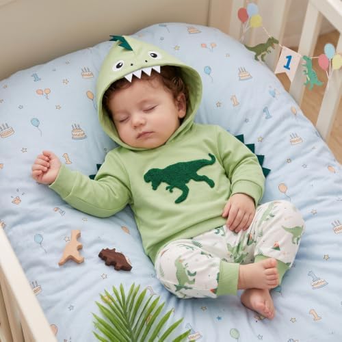 Infant Baby Boy Fall Winter Clothes Outfit Hooded Long Sweatshirt Pant Set - Image 2