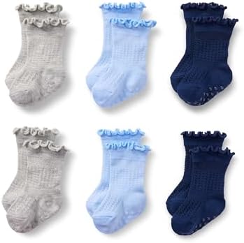 Amazon Essentials x Sofia Grainge Toddler and Baby Girls' Scallop Top Socks by AmazonEssentials