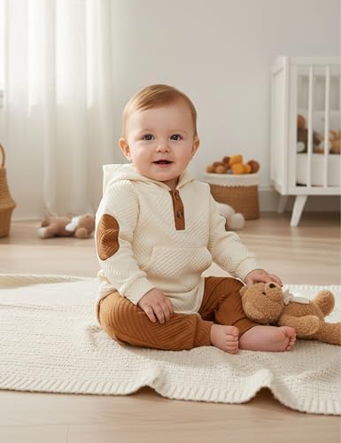 Fommy Baby Boy Clothes Colorblocked Long Sleeve Hoodie + Long Pants 2PCS Fall - Image 3