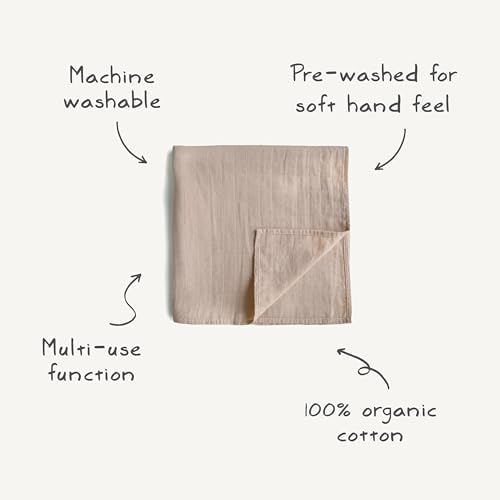 mushie Muslin Baby Swaddle Blanket | 100% Organic Cotton - Image 4