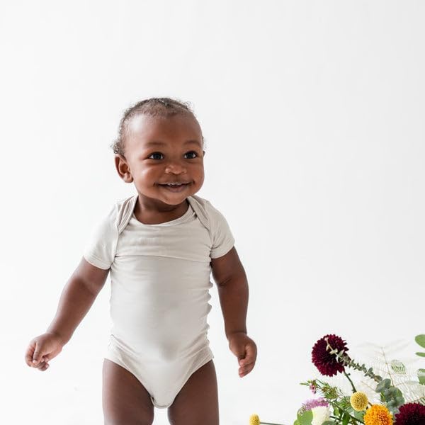 KYTE BABY Short Sleeve Baby Bodysuit, Buttery Soft Rayon Made From Bamboo - Image 3