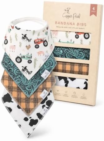 Copper Pearl Baby Bibs 4 Pack & 6 Pack, Bandana Drool Bibs by CopperPearl