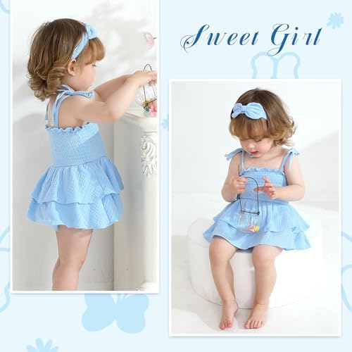 YOUNGER TREE Baby Girl Clothes Infant Summer Romper Dress Sleeveless Bodysuit - Image 2