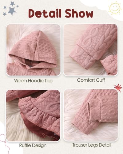 Mioglrie Baby Toddler Girl Clothes Infant Fall Winter Hoodie Solid Outfits - Image 5