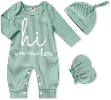 GRNSHTS Newborn Baby Boy Romper Coming Home Outfits Letter Print Bodysuit by GRNSHTS
