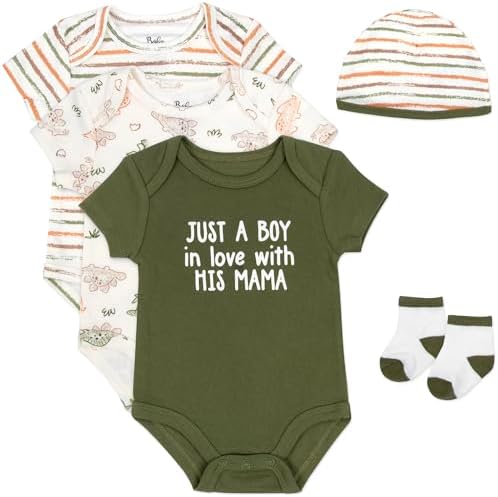 Baby Essentials Baby Boys 5 Piece Bodysuit Set by BabyEssentialsNotJusttheBasics