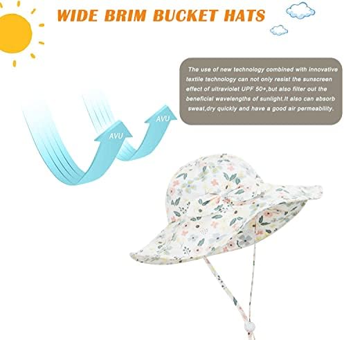 Baby Girl Sun Hat Infant Summer Beach Hat Toddler Bucket Hat UPF 50+ - Image 3
