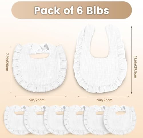 Oiomniv Muslin Baby Bibs, 100% Cotton Bandana Drool Bibs Soft Cotton Adjustable - Image 4