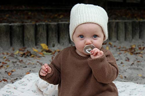 BIBS Pacifiers Colour Collection | Natural Rubber Baby Pacifier | Round Nipple | Set of 2 BPA-Free Soothers | Made in Denmark | 0+ Months (Pack of 2) | Ivory