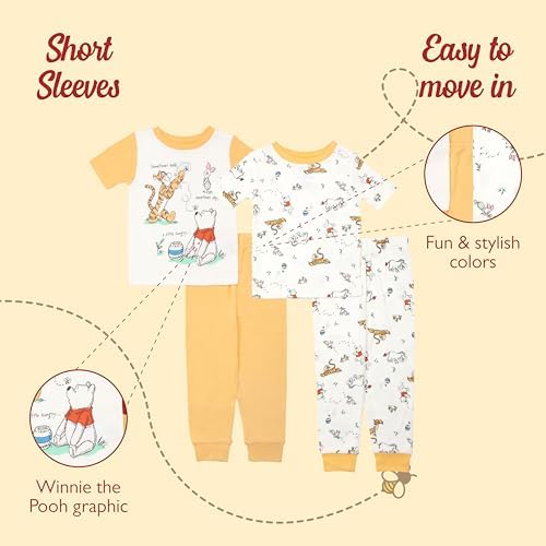 Disney Boys' 4-Piece Snug-fit Cotton Matching Comfortable Pajama Set, Soft & - Image 3