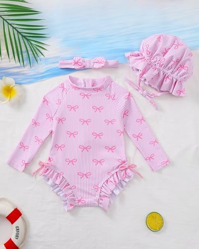 Renotemy Baby Swimsuit Girls One-Piece Swimwear Baby Beach Essentials 3M-3T - Image 3
