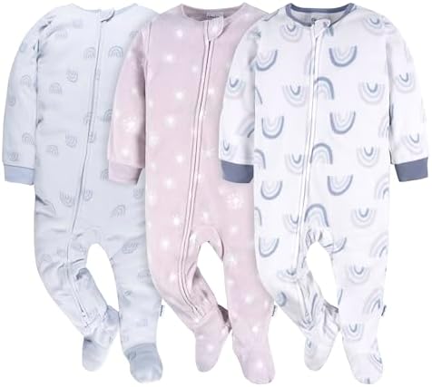 Gerber Baby Girls' Toddler Fleece Footed Pajamas 3-pack by Gerber