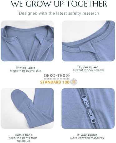 Long Sleeve Baby Bamboo Rayon Romper Infant One-Piece Double Zipper Footies | - Image 2