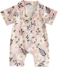 Kuriozud Baby Girl Boy Romper Pajamas Onesie Short Sleeve Button Down Pjs by Kuriozud