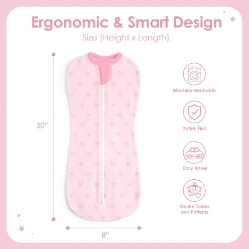 Baby Swaddle 0-2 Months, Cotton Arm-In Zipper Sleep Sack, Wearable Blankets Wrap - Image 2