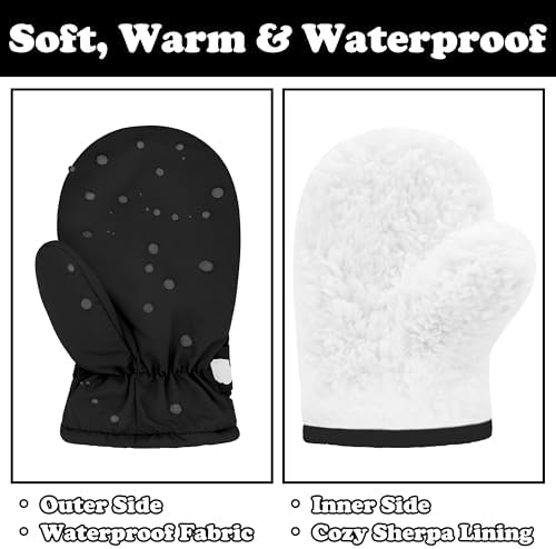 Sarfel Toddler Mittens Waterproof Toddler Gloves Baby Winter Mittens Toddler - Image 5