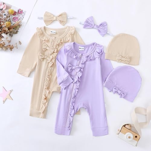 Mikrdoo Newborn Baby Girl Clothes Long Sleeve Romper - Image 6