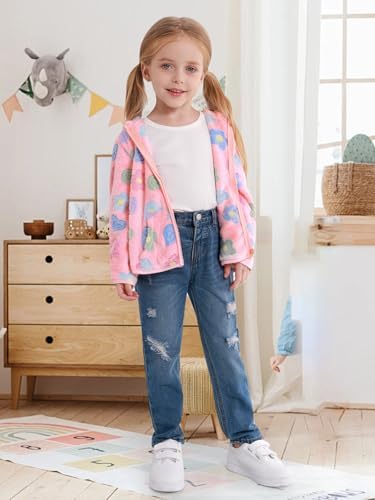 Toddler Baby Girl Fleece Jackets Fall Clothes Hooded Zip Fuzzy Coats - Image 2