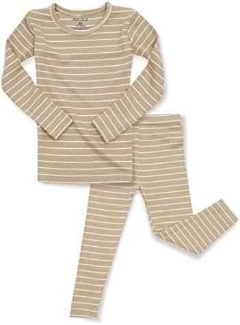 AVAUMA Stripe Pattern Baby Boys Girls Pajama Set Kids Toddler Snug fit Ribbed by AVAUMA