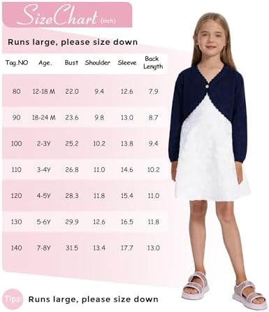 Girls Cardigan, Girls Bolero Shrug Sweater, Kids Knit Hollow Out Long Sleeve - Image 6