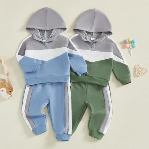 Infant Baby Boy Fall Winter Clothes Outfit Hooded Long Sweatshirt Pant Set - Image 6