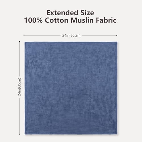 Susurration Muslin Burp Cloths 24x24 Inches Ultra Soft 100% Cotton | 4 Pack - Image 2