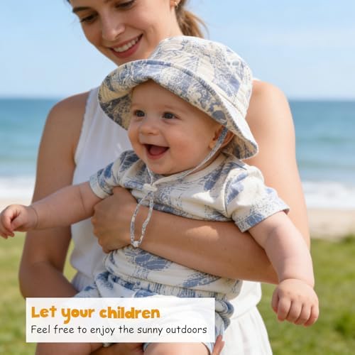 Baby Sun Hat Infant Toddler Summer Cotton Yarn Beach Bucket Hat - Image 3