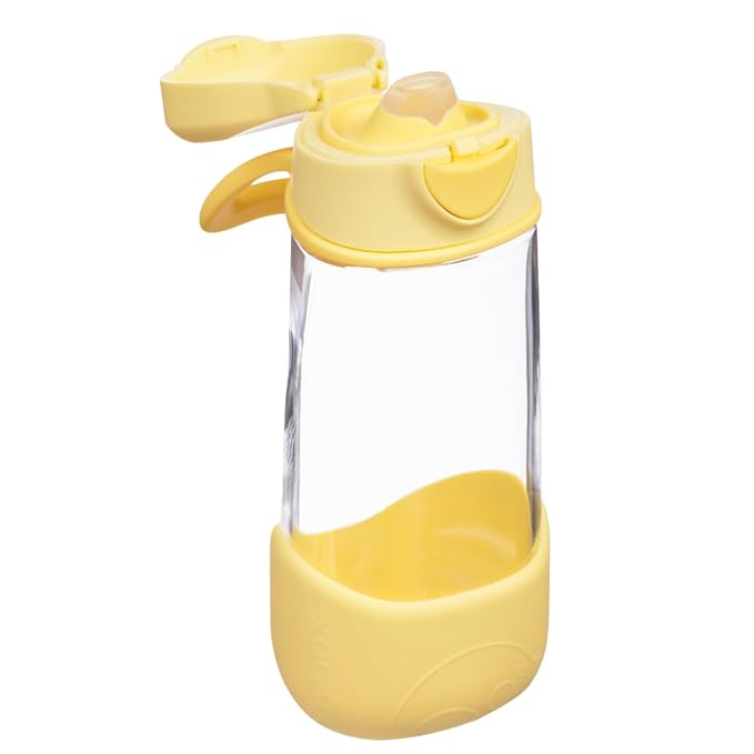 b.box 15 oz Sport Spout Kids Water Bottle for School, Sports, Travel, Daycare. Leakproof, Spill Proof, Dishwasher Safe. Easy Grip Triangle Shape, Durable Tritan Material. BPA Free.