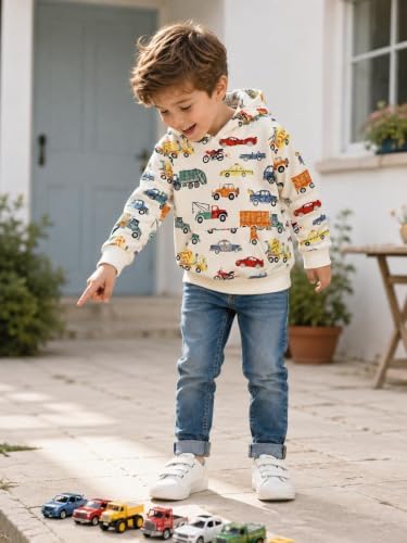 RETSUGO Baby Boys Dinosaurs Hoodie Boy Girls Truck Pullover - Image 3