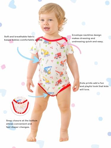 Kids Rayon of Bamboo Pajamas Set Short Sleeve Button Shorts Ages 0-24 - Image 2