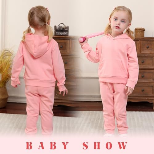 YOUNGER TREE Baby Clothes for Girls Boy Solid Color Hoodie and Sweatpants - Image 3