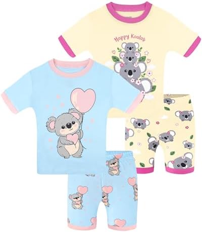 DAUGHTER QUEEN Girls Summer Pajamas Set 4 Pieces 100% Cotton Sleepwear Size 18 by DAUGHTERQUEEN