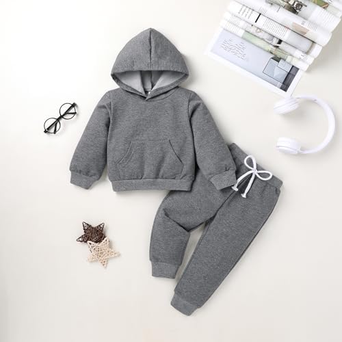 Happy Town Baby Fall Outfits for Girl Boy Long Sleeve Hoodie Top and Long - Image 2