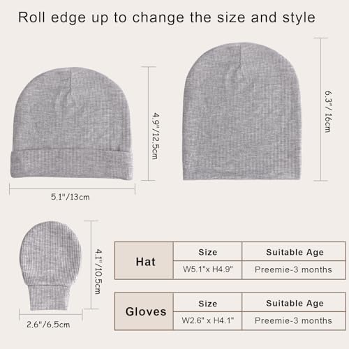 Newborn Baby Hats and Mittens Set - Image 2