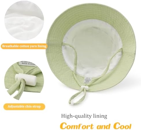 Baby Sun Hat Infant Toddler Summer Cotton Yarn Beach Bucket Hat - Image 4