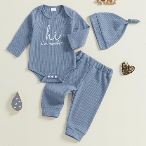 Giraropa Newborn Baby Boy Clothes Rib Knit Romper Jumpsuit Solid Sweater - Image 2