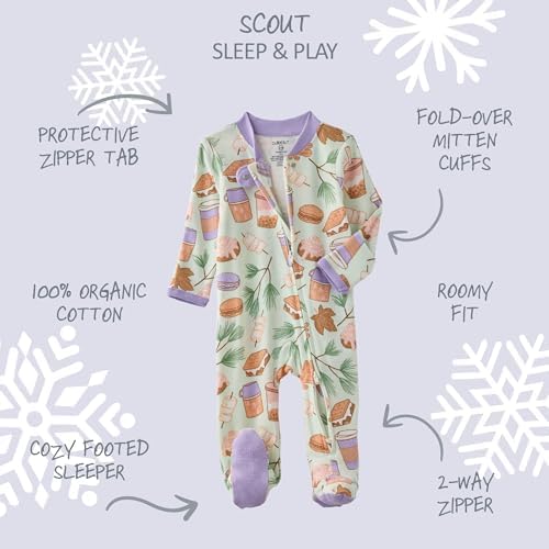 Butterblu Scout Sleep & Play 100% Organic Cotton Footed Zip Front PJs | GOTS - Image 2