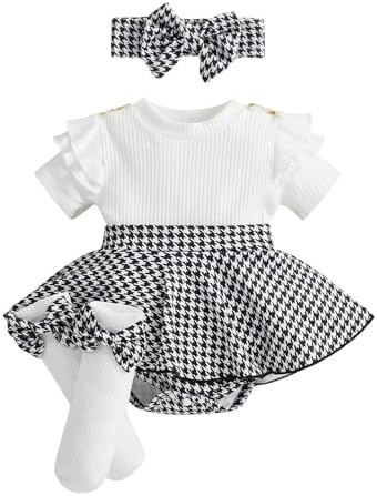 Giraropa Newborn Baby Girl Clothes Smocked Bubble Romper Dress + Socks + by Giraropa