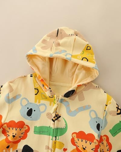 Baby Toddler Boys Dinosaur Hooded Zip Jacket Casual Outerwear Active Sweatshirt - Image 2