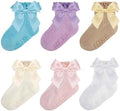 Baby Girl Socks, Ruffle Grip Bows, Toddler Newborn Infant, 6 Pairs by Unknown