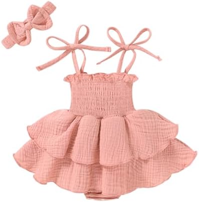 YOUNGER TREE Baby Girl Clothes Infant Summer Romper Dress Sleeveless Bodysuit by YOUNGERTREE